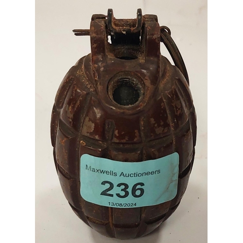 236 - An inert WWI mk 1 British Mills grenade, no. 5 