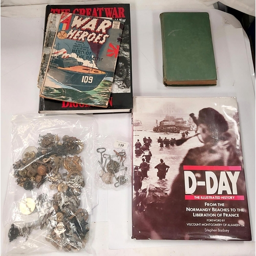 261 - A collection of military badges and buttons etc