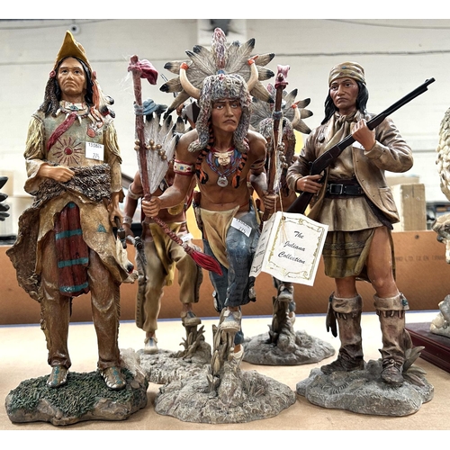 275 - Five modern resin figures of native americans 