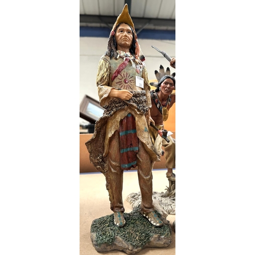 275 - Five modern resin figures of native americans 