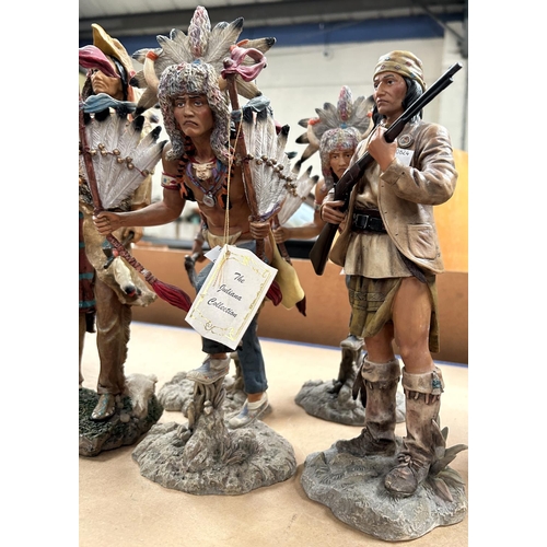 275 - Five modern resin figures of native americans 