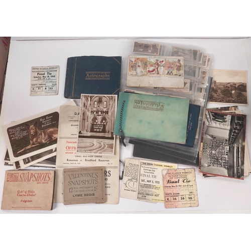 106 - A selection of cigarette cards, albums and ephemera including Cup Final tickets.