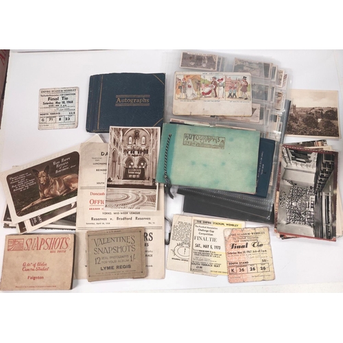 106 - A selection of cigarette cards, albums and ephemera including Cup Final tickets.