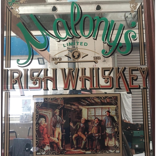 15 - A vintage advertising pub mirror for Maloney's Whiskey.