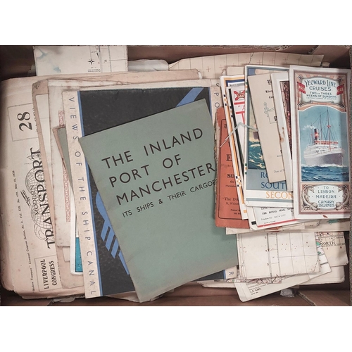 157 - MANCHESTER SHIP CANAL - a group of vintage booklets and maps, Yeoward Line cruise brochures, other m... 