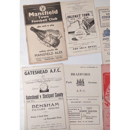 192 - Football Programmes: Stockport County Away 1940's/50's, Crewe Alexandra 1948-49, Halifax Town 1957, ... 