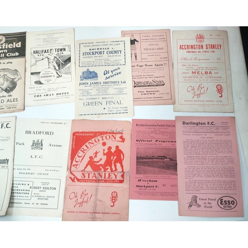 192 - Football Programmes: Stockport County Away 1940's/50's, Crewe Alexandra 1948-49, Halifax Town 1957, ... 