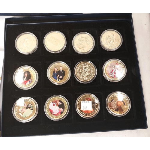 247 - GUERNSEY - The Royal British Legion Collection, 12 coins gold plated with enamelled poppy, cased and... 