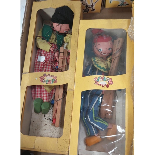 343 - 5 Pelham puppets in original boxes:- 