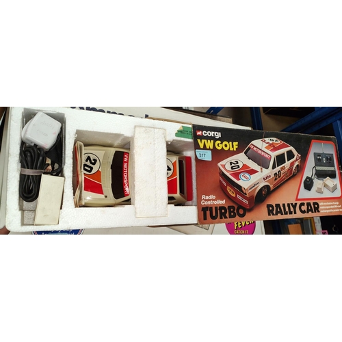 317 - A Corgi VW Golf radio controlled Turbo Rally car.