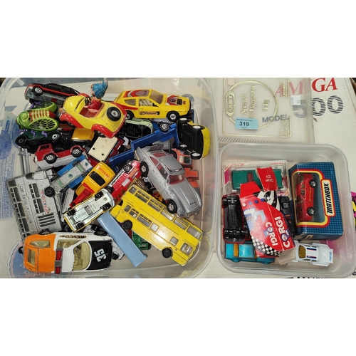 319 - A collection of diecast vehicles including Corgi James Bond etc loose and with play wear