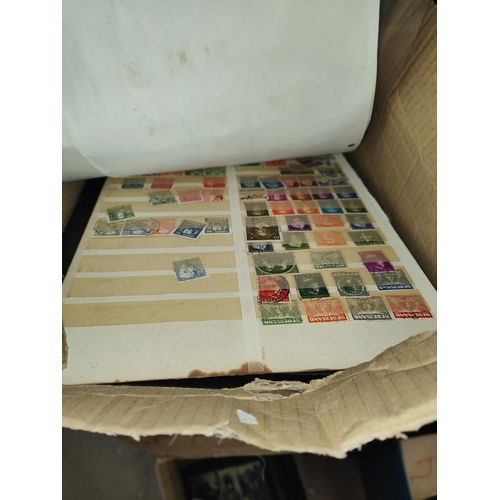 349 - Box of world stamps.