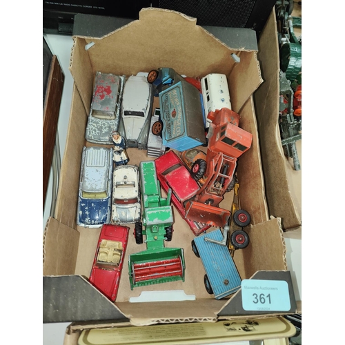 361 - A collection of Dinky and other vintage diecast vehicles (playworn)