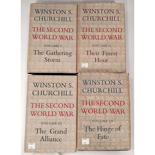 233 - WINSTON. S. CHURCHILL, The Second World War, 4 vols, 1st ED., with d/w, :- The Gathering Storm, Thei... 