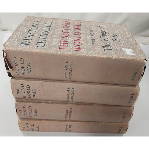 233 - WINSTON. S. CHURCHILL, The Second World War, 4 vols, 1st ED., with d/w, :- The Gathering Storm, Thei... 