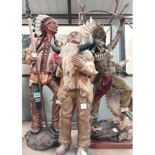 271 - Four modern native american figures 