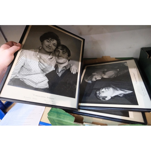 28 - Three framed sets of vintage Coronation Street publicity shots.