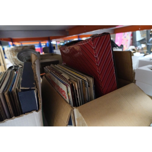 33 - A large collection of pop and other records; an Elvis mirror etc.