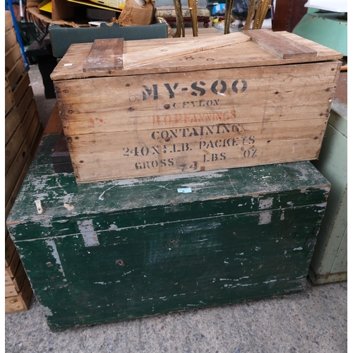 6 - A vintage tool chest with vintage tool contents and a similar smaller with lathe tools.