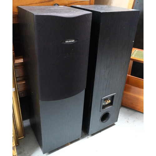 182 - Pair of Celestion speakers 25i, 120 watts per speaker,Approx 33  inches high, spiked.  &nb... 