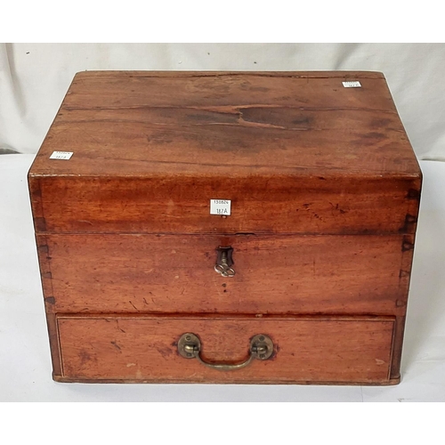 187A - A 19th century wooden apothecaries chest with later vintage glass medical bottles bottles, pestle an... 