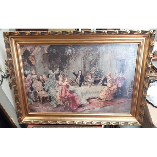 50 - Two framed Russell Flint prints and two other well framed gilt prints, one being Russian Tea party b... 