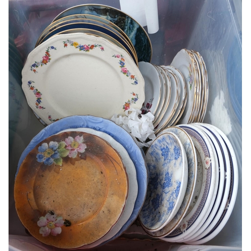 78 - A collection of large chargers, Royal Doulton plates, Chinese dishes etc; a collection of vintage ti... 