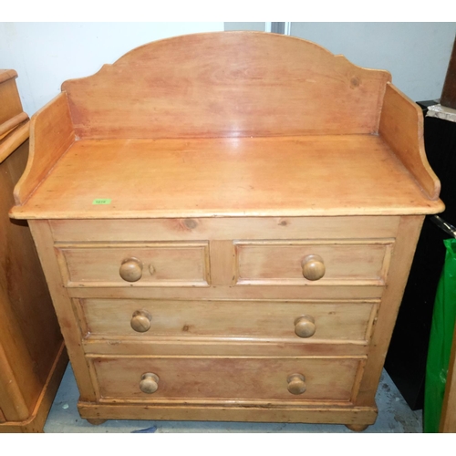 1016 - A stripped pine washstand, 2 long and 2 short drawers.