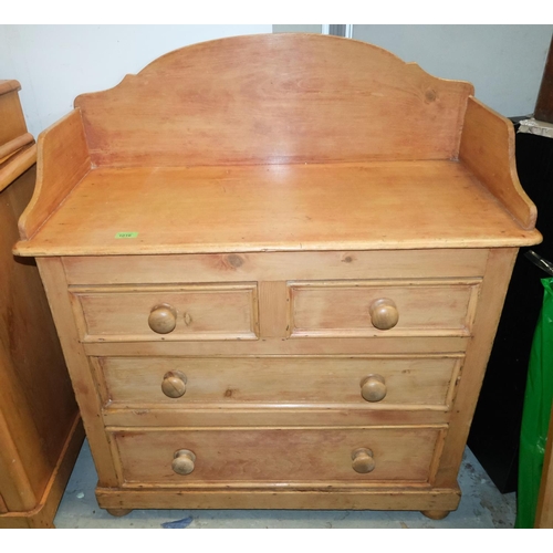 1016 - A stripped pine washstand, 2 long and 2 short drawers.