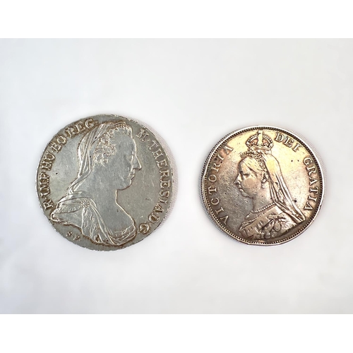 210 - GB: VICTORIA Double Florin, 1889, a Maria Theresa Dollar.