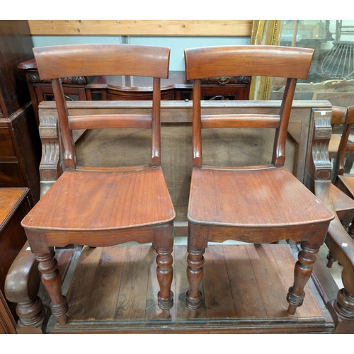 1026 - A mahogany tilt top circular dining table on tripod carved base, diameter 120cm, and five mahogany c... 