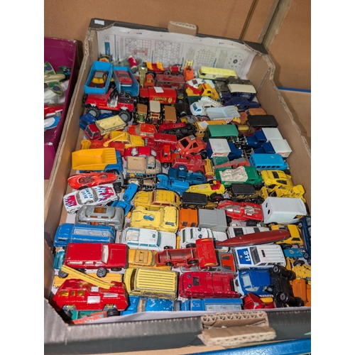 88B - Diecast - Approximately 270 in 3 trays with mostly Matchbox sized vehicles. Playworn.