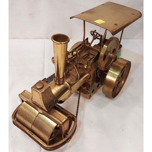 24 - A vintage (possibly scratch built) brass steam engine.