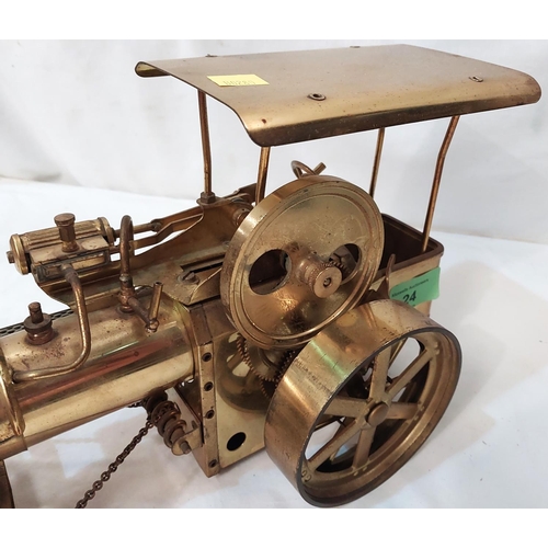 24 - A vintage (possibly scratch built) brass steam engine.