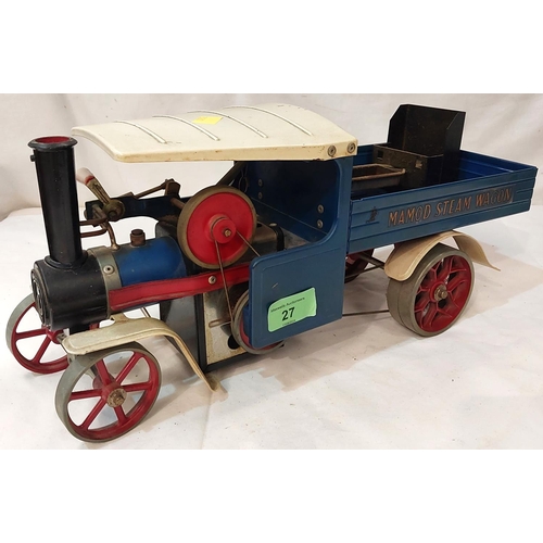 27 - A vintage Mamod model of a steam wagon. 