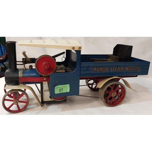 27 - A vintage Mamod model of a steam wagon. 