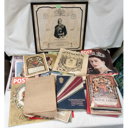 25C - A commemorative silk for King George V other Royal ephemera etc.