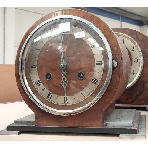 59 - Two 1930's striking mantle clocks and one chiming mantle clock (one no glass).