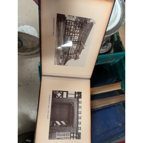 99A - A three albums of old photographs one containing black and white Tudor houses and a collection of bo... 