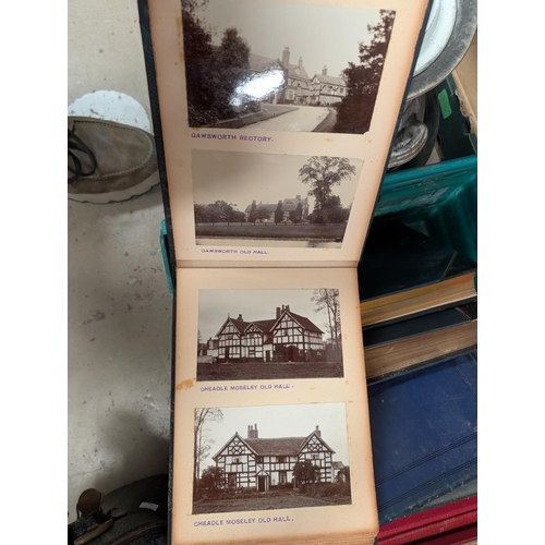 99A - A three albums of old photographs one containing black and white Tudor houses and a collection of bo... 