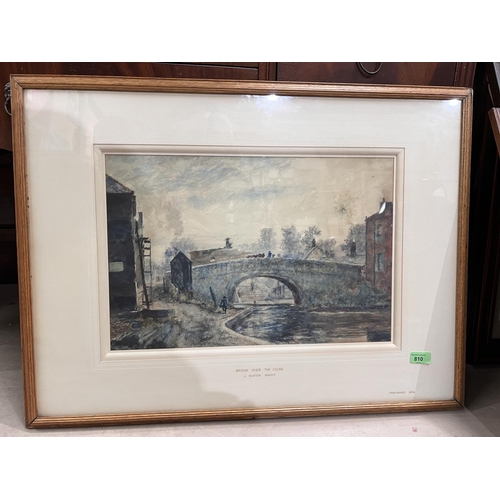 831 - John Buxton Knight (1843-1908), 'Bridge Over the Colne', watercolour, original frame and glazed.