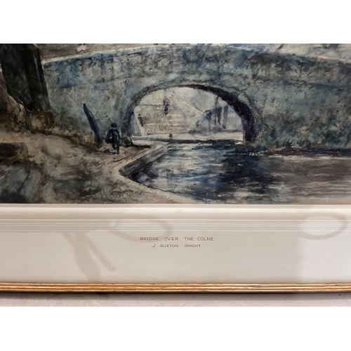 831 - John Buxton Knight (1843-1908), 'Bridge Over the Colne', watercolour, original frame and glazed.