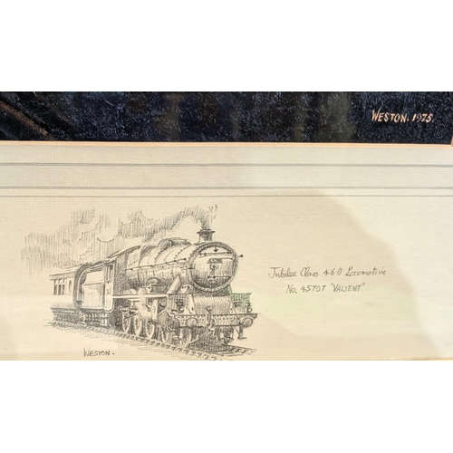 254 - After David Weston: Sunlight and Steam, limited edition print 9/40 with signed sketch on the mount o... 