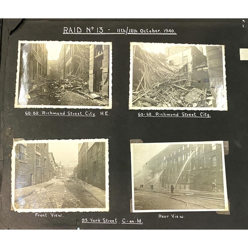 299 - MANCHESTER WWII AIR RAIDS, a group of 4 albums containing around 900 8 x 10cm photographs of bomb da... 