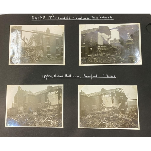 299 - MANCHESTER WWII AIR RAIDS, a group of 4 albums containing around 900 8 x 10cm photographs of bomb da... 