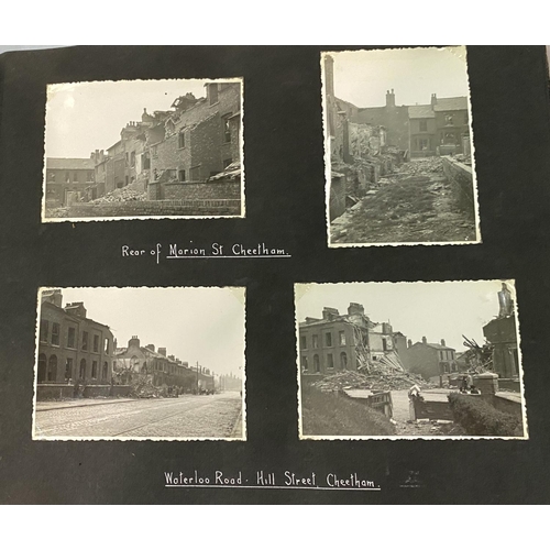 299 - MANCHESTER WWII AIR RAIDS, a group of 4 albums containing around 900 8 x 10cm photographs of bomb da... 