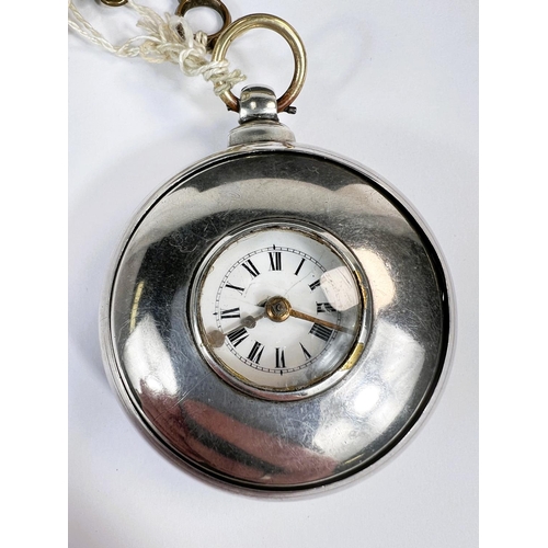 767 - A 19th Century half hunter pocket watch with fusée movement, silver pair case, London 1845 by Wllm. ... 