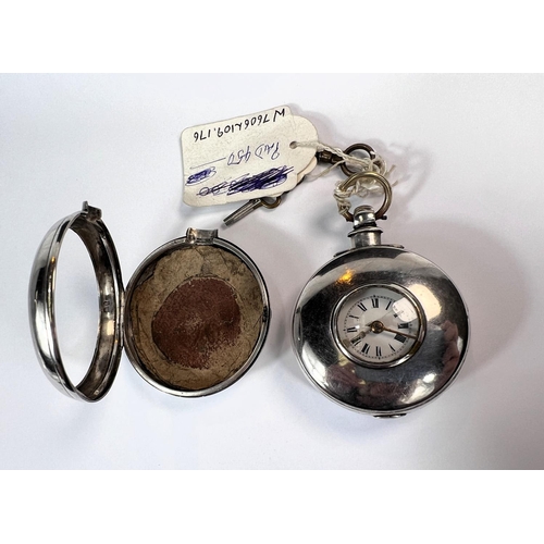 767 - A 19th Century half hunter pocket watch with fusée movement, silver pair case, London 1845 by Wllm. ... 