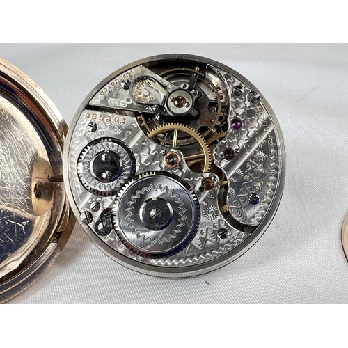 762 - HAMILTON WATCH CO. a pocket watch in gold filled case with 21 jewel swing out movement, no. 380301. ... 