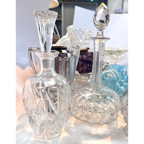 563 - A French glass grape liqueur set, other glasses and other glass ware.